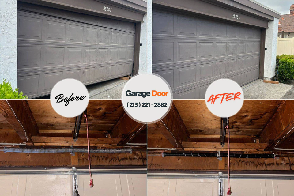 Before and after: garage door repair Timberville, VA